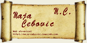Maja Ćebović vizit kartica